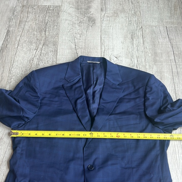 Canali Made in Italy Blue Plaid 100% Wool Suit Euro Size 58 R US Size 48 - Picture 5 of 16